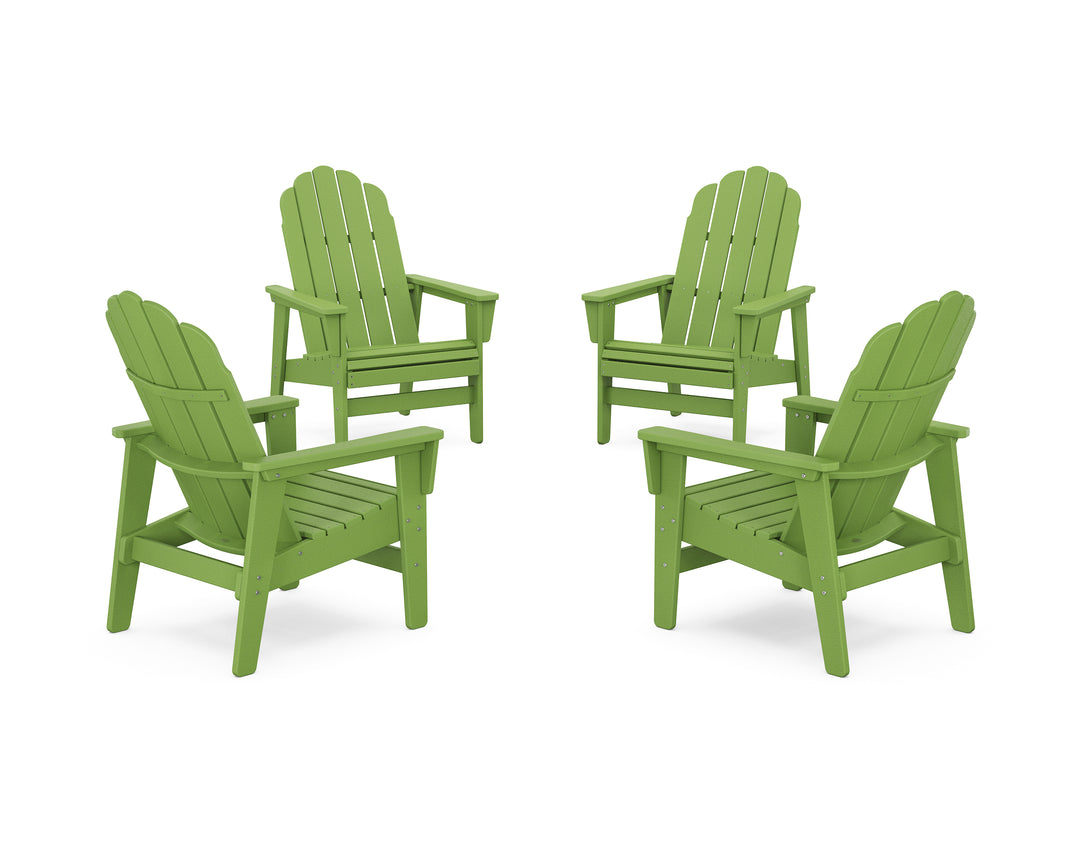 POLYWOOD® 4-Piece Vineyard Grand Upright Adirondack Chair Conversation Set