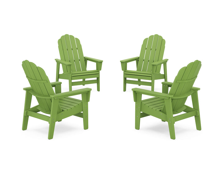 POLYWOOD® 4-Piece Vineyard Grand Upright Adirondack Chair Conversation Set