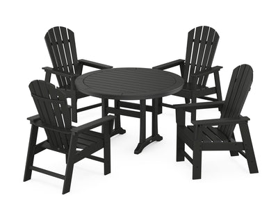 South Beach 5-Piece Round Dining Set with Trestle Legs