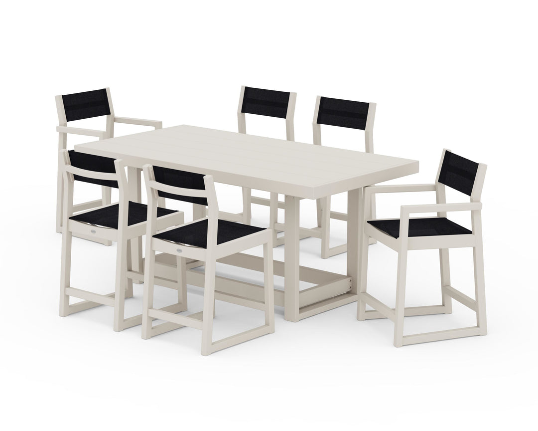 POLYWOOD® EDGE Sling 7-Piece Counter Table Set