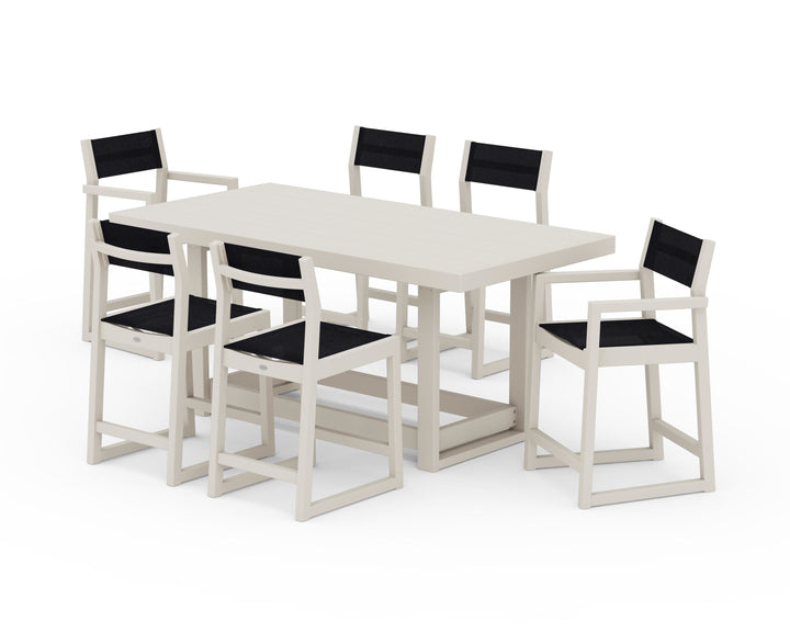 POLYWOOD® EDGE Sling 7-Piece Counter Table Set