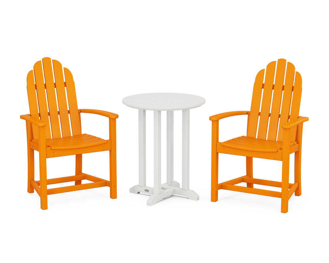 POLYWOOD® Classic Adirondack 3-Piece Round Bistro Dining Set