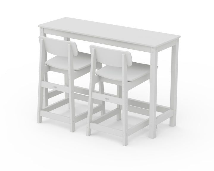 POLYWOOD® Modern Studio Urban Lowback Counter Chair 3-Piece Balcony Set