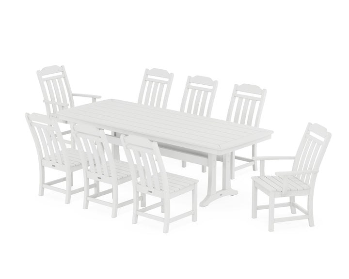 Country Living Cottage 9-Piece Dining Set with Trestle Legs