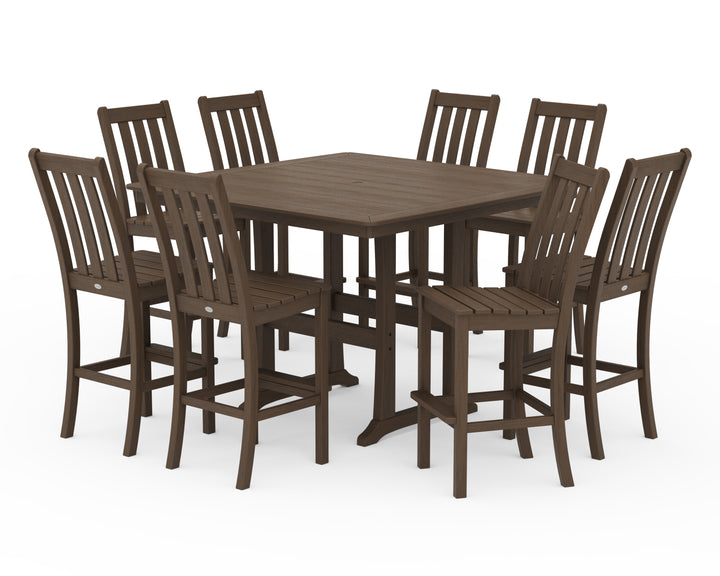 POLYWOOD® Vineyard 9-Piece Nautical Trestle Bar Set