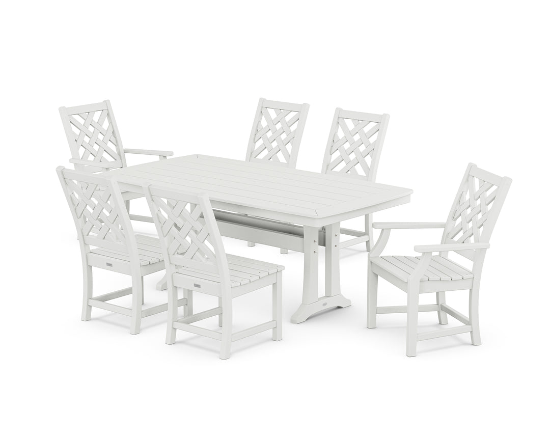 Country Living Wovendale 7-Piece Dining Set with Trestle Legs