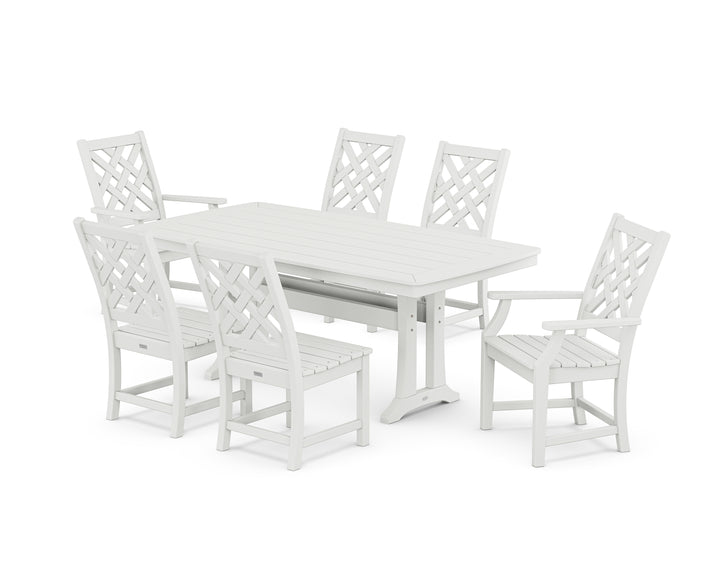 Country Living Wovendale 7-Piece Dining Set with Trestle Legs