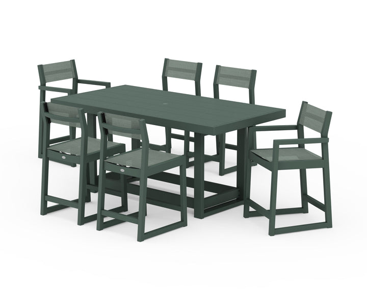 POLYWOOD® EDGE Sling 7-Piece Counter Table Set