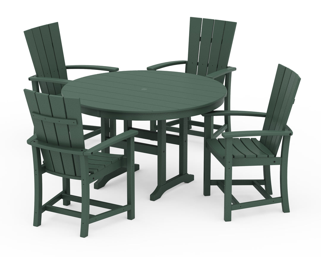 POLYWOOD® Quattro 5-Piece Round Farmhouse Dining Set