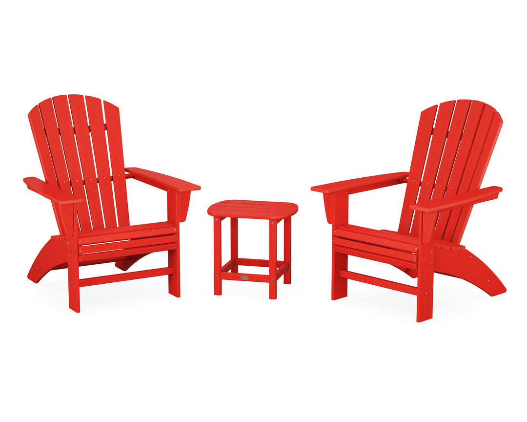 POLYWOOD® Nautical 3-Piece Curveback Adirondack Set
