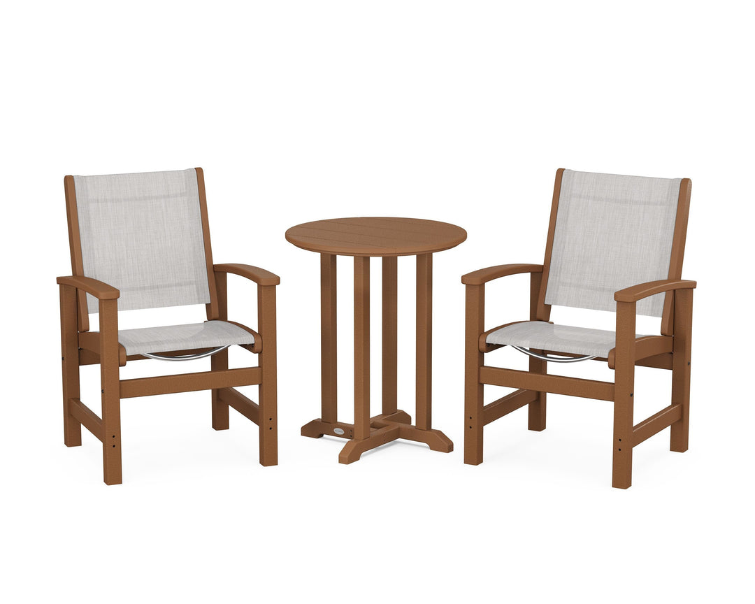 POLYWOOD® Coastal 3-Piece Round Bistro Dining Set