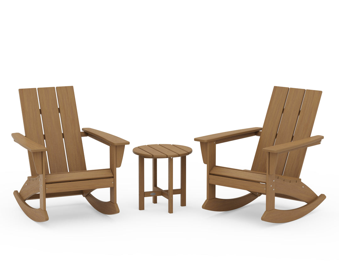 POLYWOOD® Modern 3-Piece Adirondack Rocking Chair Set
