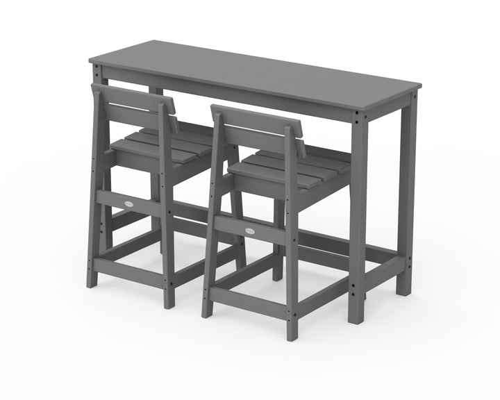 POLYWOOD® Modern Studio Plaza Lowback Counter Chair 3-Piece Balcony Set