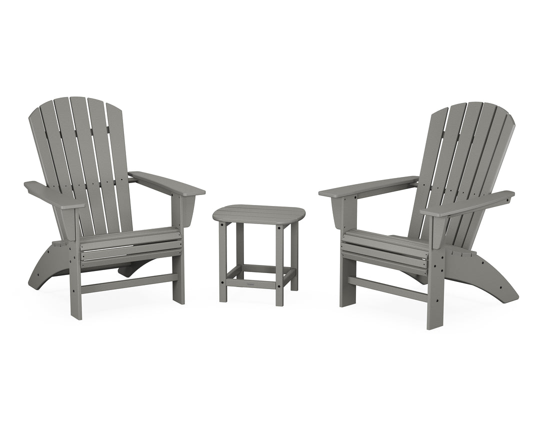 POLYWOOD® Nautical 3-Piece Curveback Adirondack Set