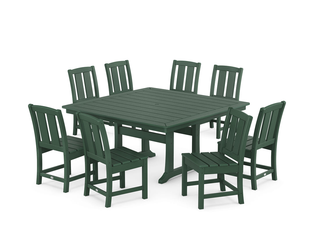 POLYWOOD® Mission Side Chair 9-Piece Square Dining Set with Trestle Legs