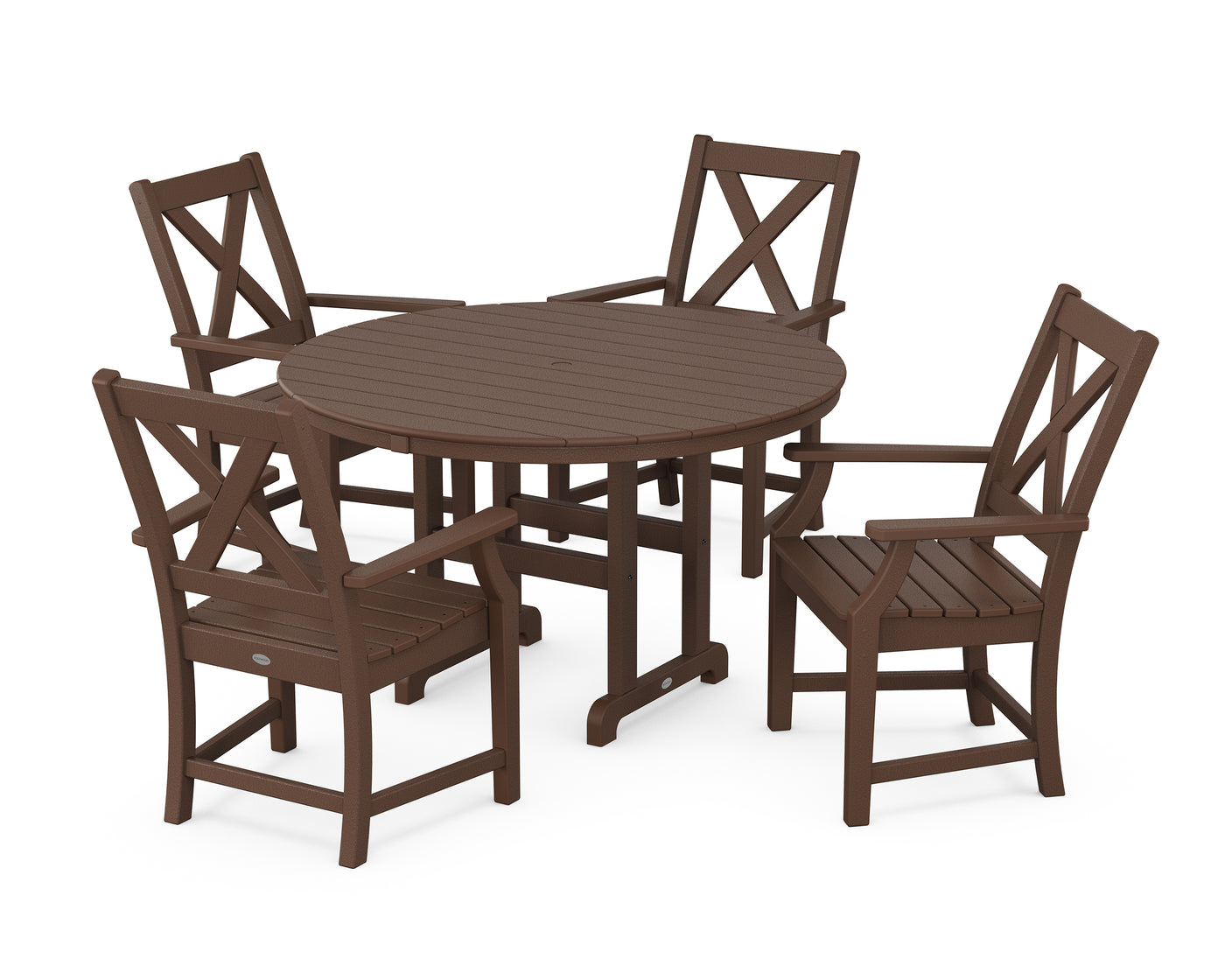 Braxton 5-Piece Round Farmhouse Dining Set