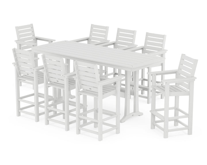 POLYWOOD® Captain 9-Piece Bar Set with Trestle Legs