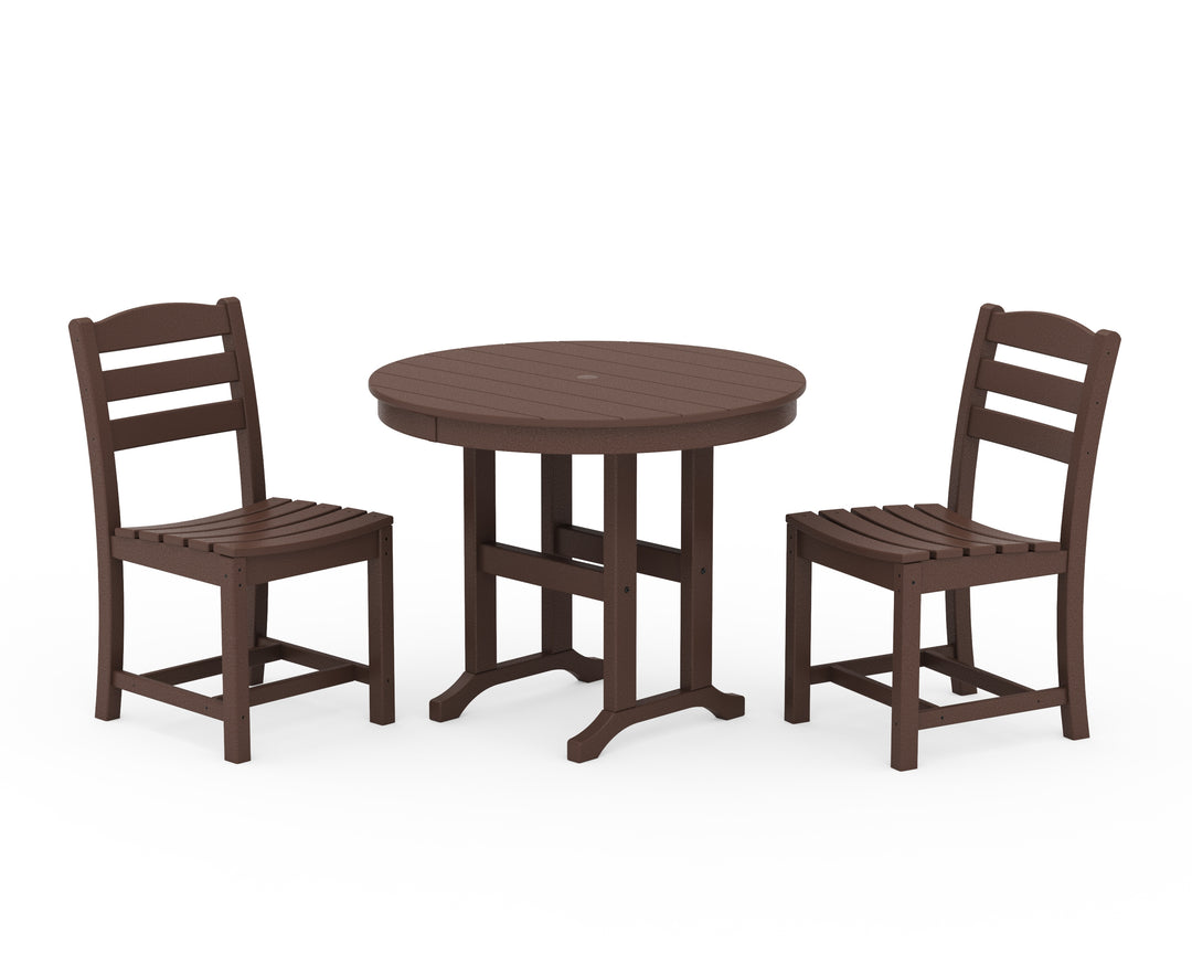 POLYWOOD® La Casa Café Side Chair 3-Piece Round Dining Set