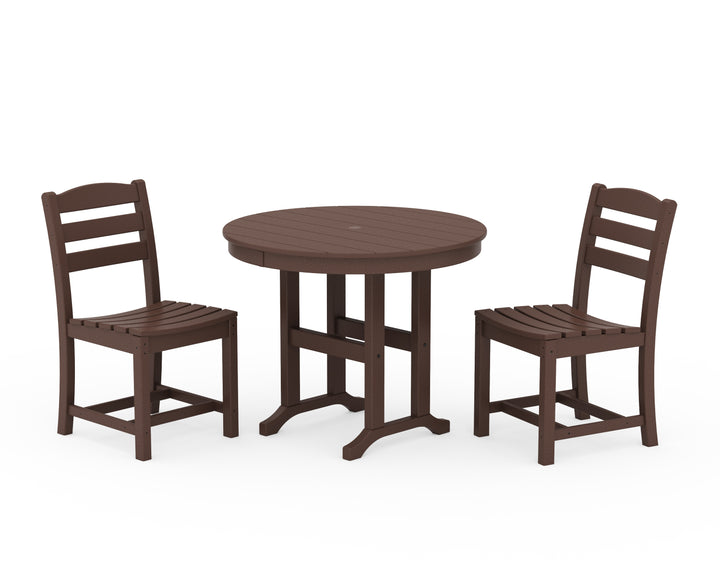 POLYWOOD® La Casa Café Side Chair 3-Piece Round Dining Set