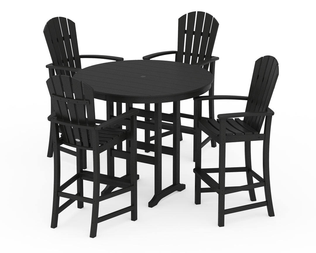 POLYWOOD® Palm Coast 5-Piece Round Farmhouse Bar Set