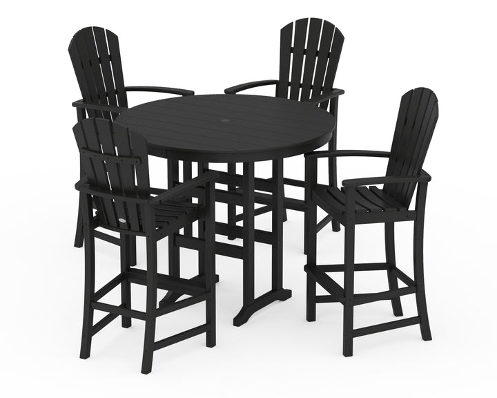 POLYWOOD® Palm Coast 5-Piece Round Farmhouse Bar Set