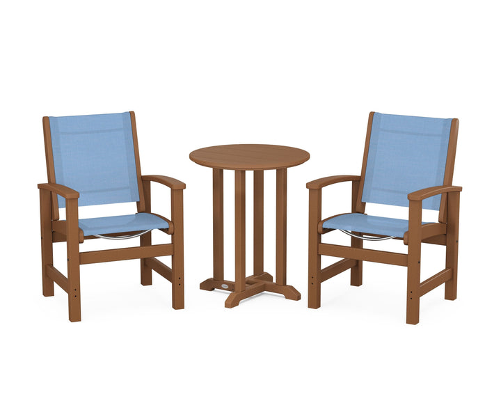 POLYWOOD® Coastal 3-Piece Round Bistro Dining Set