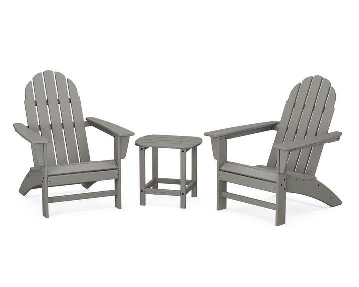 POLYWOOD® Vineyard 3-Piece Adirondack Set with South Beach 18" Side Table