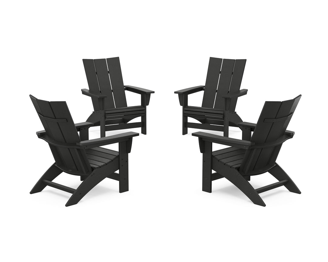 POLYWOOD® 4-Piece Modern Grand Adirondack Chair Conversation Set