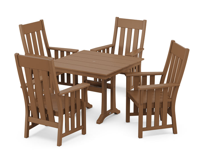 Martha Stewart by POLYWOOD® Acadia 5-Piece Farmhouse Dining Set with Trestle Legs