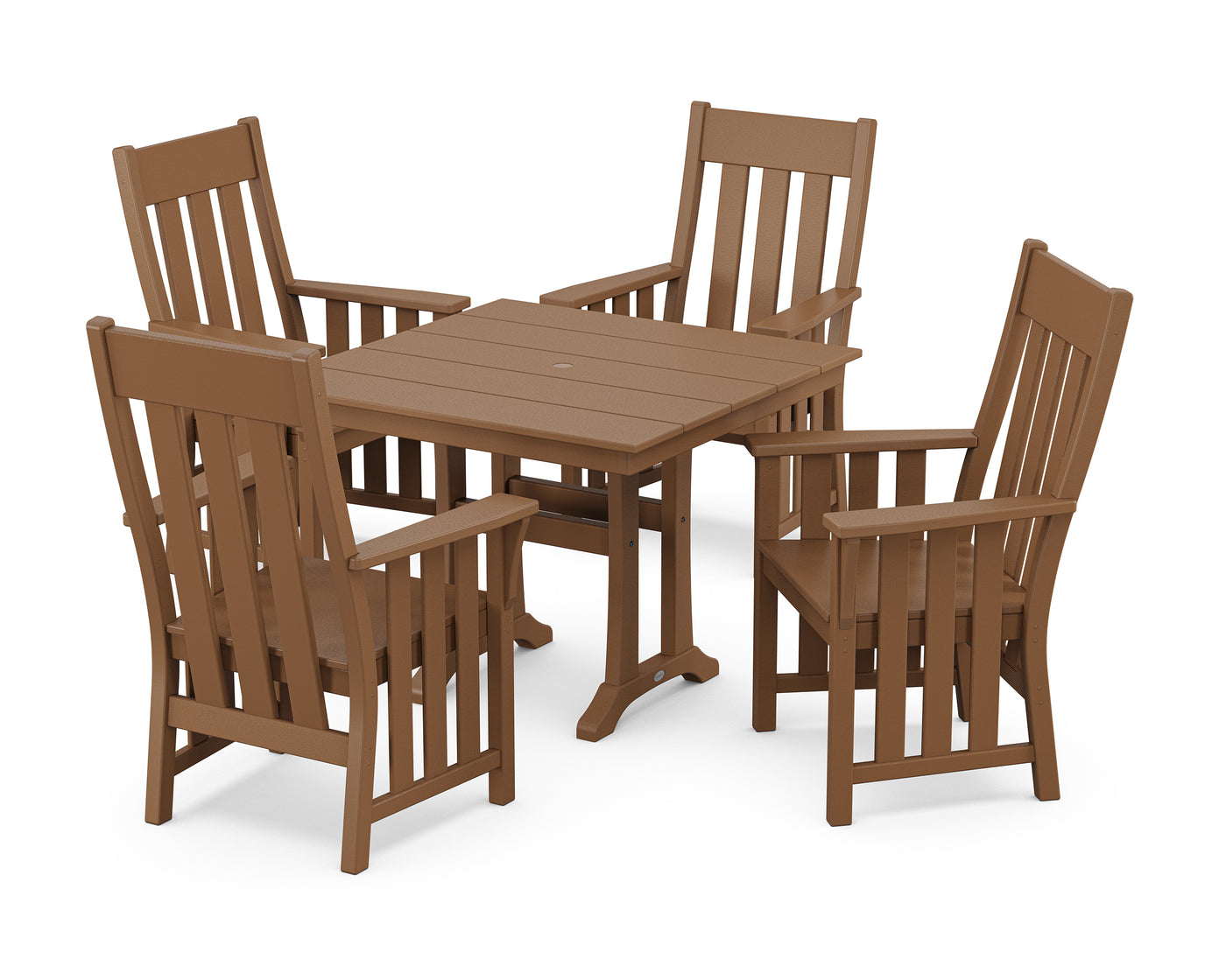 Acadia 5-Piece Farmhouse Dining Set with Trestle Legs