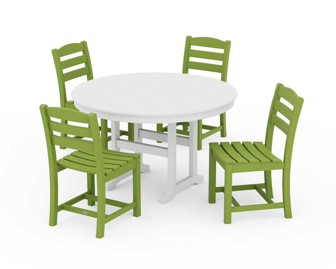 POLYWOOD® La Casa Café Side Chair 5-Piece Round Farmhouse Dining Set
