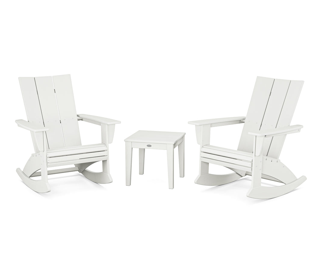 POLYWOOD® Modern Curveback 3-Piece Adirondack Rocking Chair Set