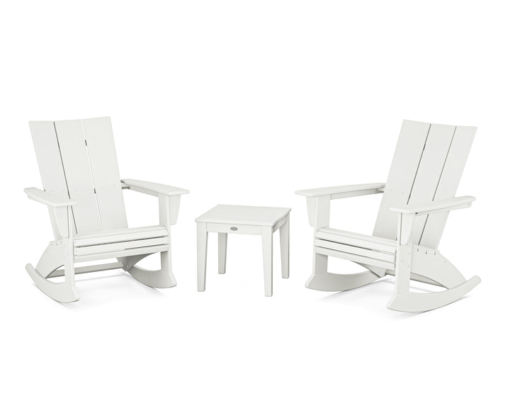 POLYWOOD® Modern Curveback 3-Piece Adirondack Rocking Chair Set