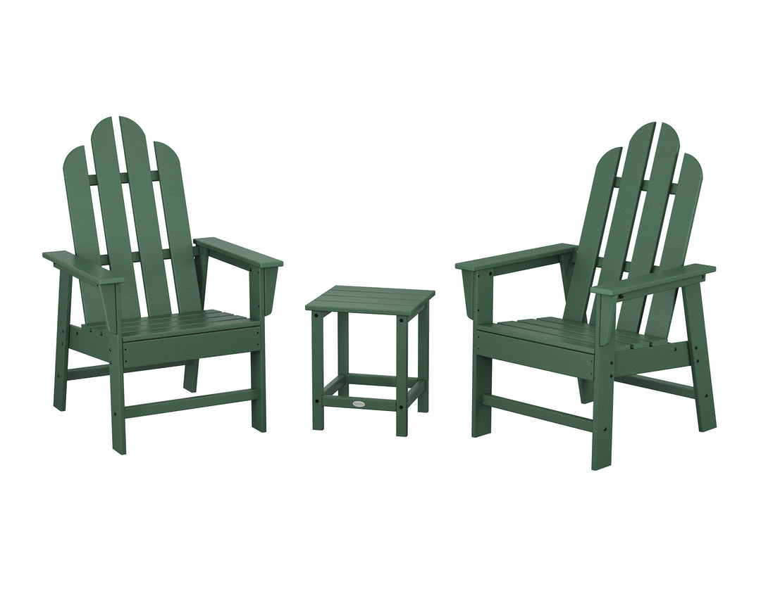 POLYWOOD® Long Island 3-Piece Upright Adirondack Chair Set