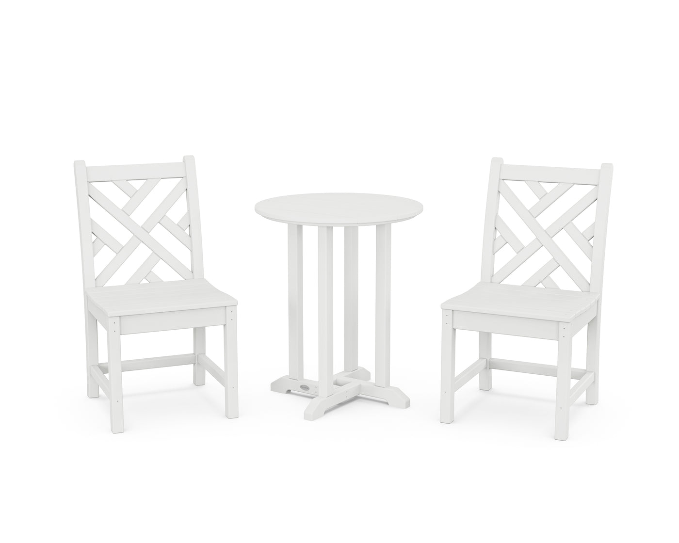 Chippendale Side Chair 3-Piece Round Bistro Dining Set