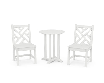 Chippendale Side Chair 3-Piece Round Bistro Dining Set