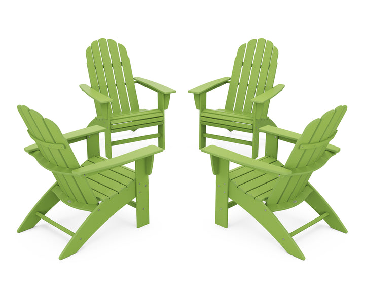 POLYWOOD® 4-Piece Vineyard Curveback Adirondack Chair Conversation Set