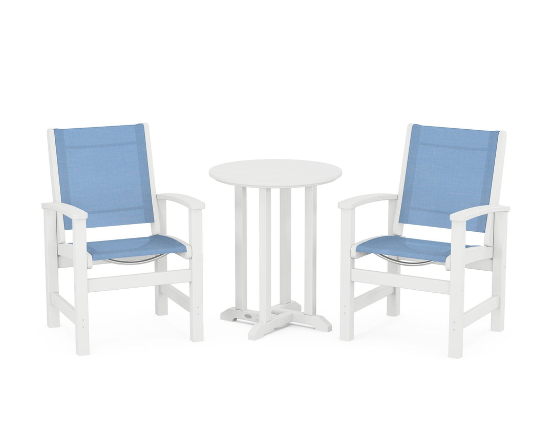 POLYWOOD® Coastal 3-Piece Round Bistro Dining Set