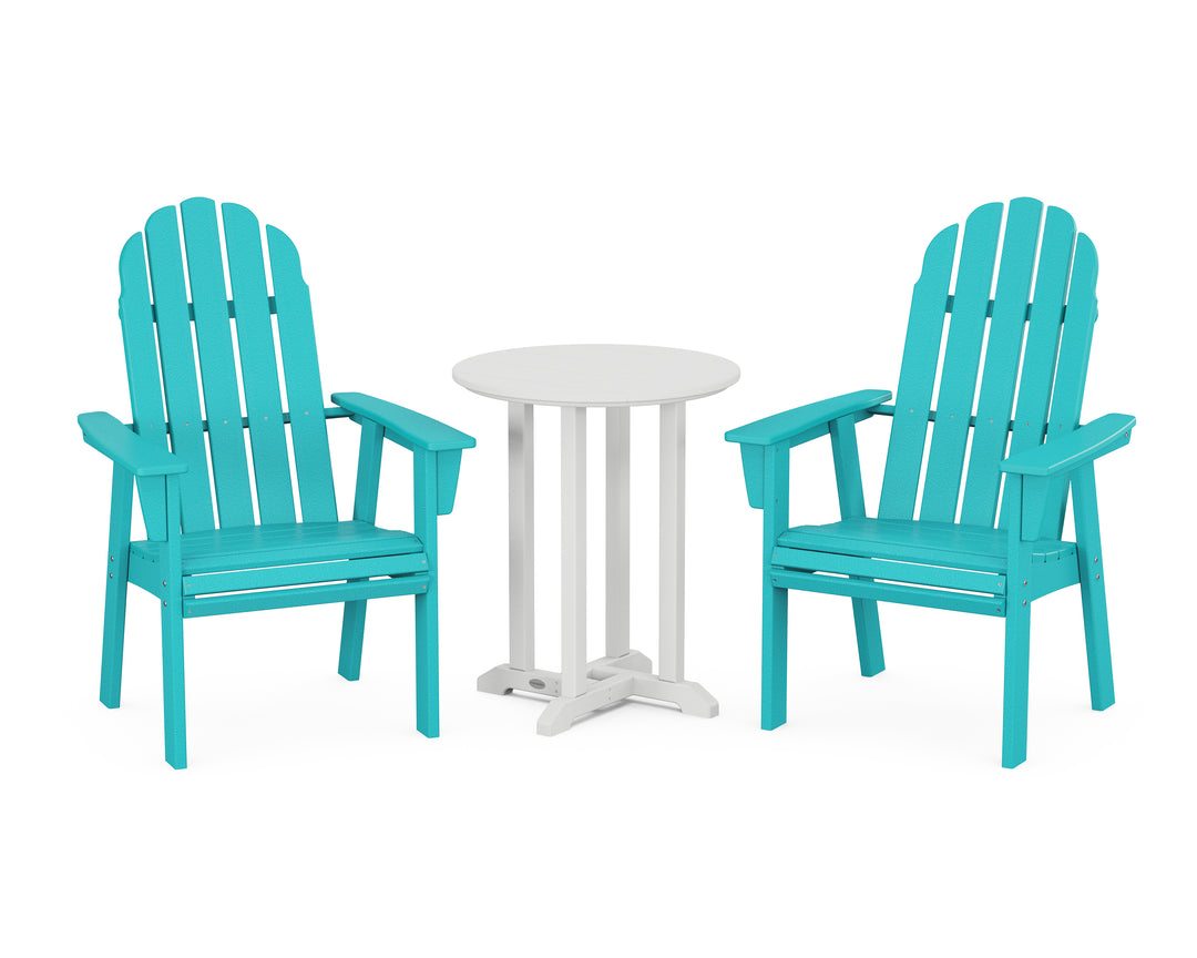 POLYWOOD® Vineyard Adirondack 3-Piece Round Bistro Dining Set