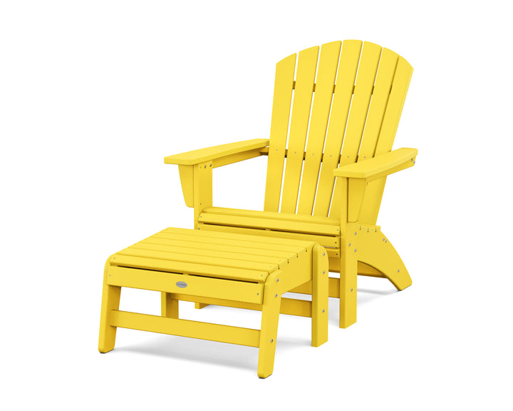 POLYWOOD® Nautical Grand Adirondack Chair with Ottoman