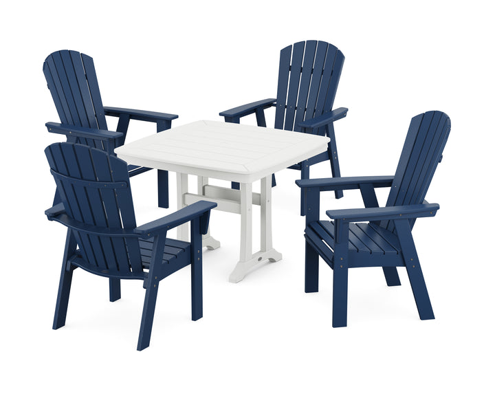 POLYWOOD® Nautical Adirondack 5-Piece Dining Set with Trestle Legs