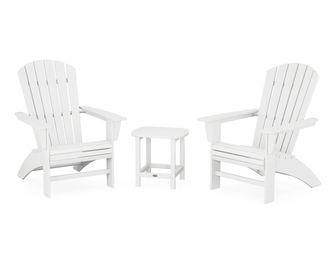 POLYWOOD® Nautical 3-Piece Curveback Adirondack Set