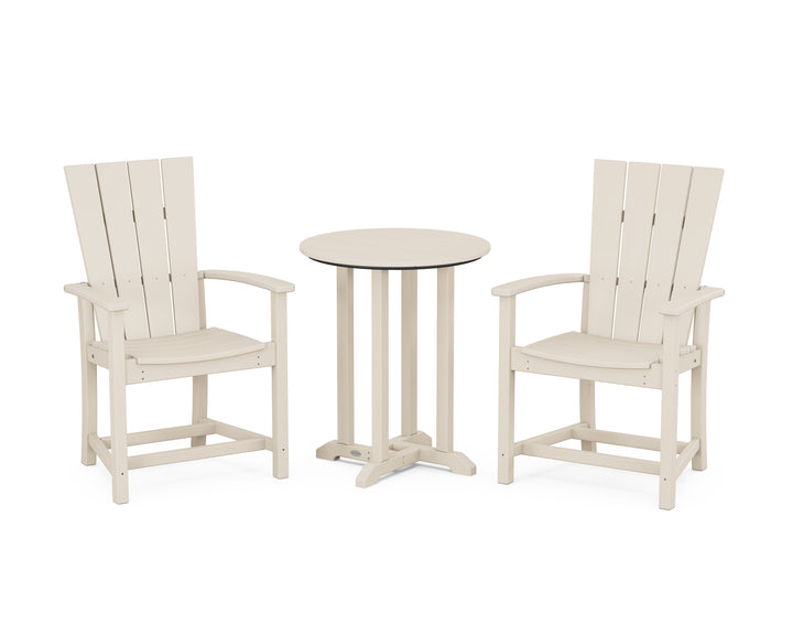POLYWOOD® Quattro 3-Piece Round Farmhouse Bistro Dining Set