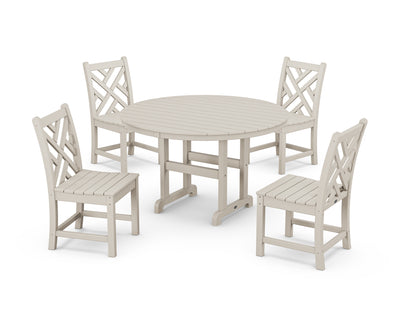 Chippendale 5-Piece Round Farmhouse Side Chair Dining Set