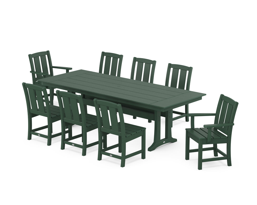 POLYWOOD® Mission 9-Piece Farmhouse Dining Set with Trestle Legs