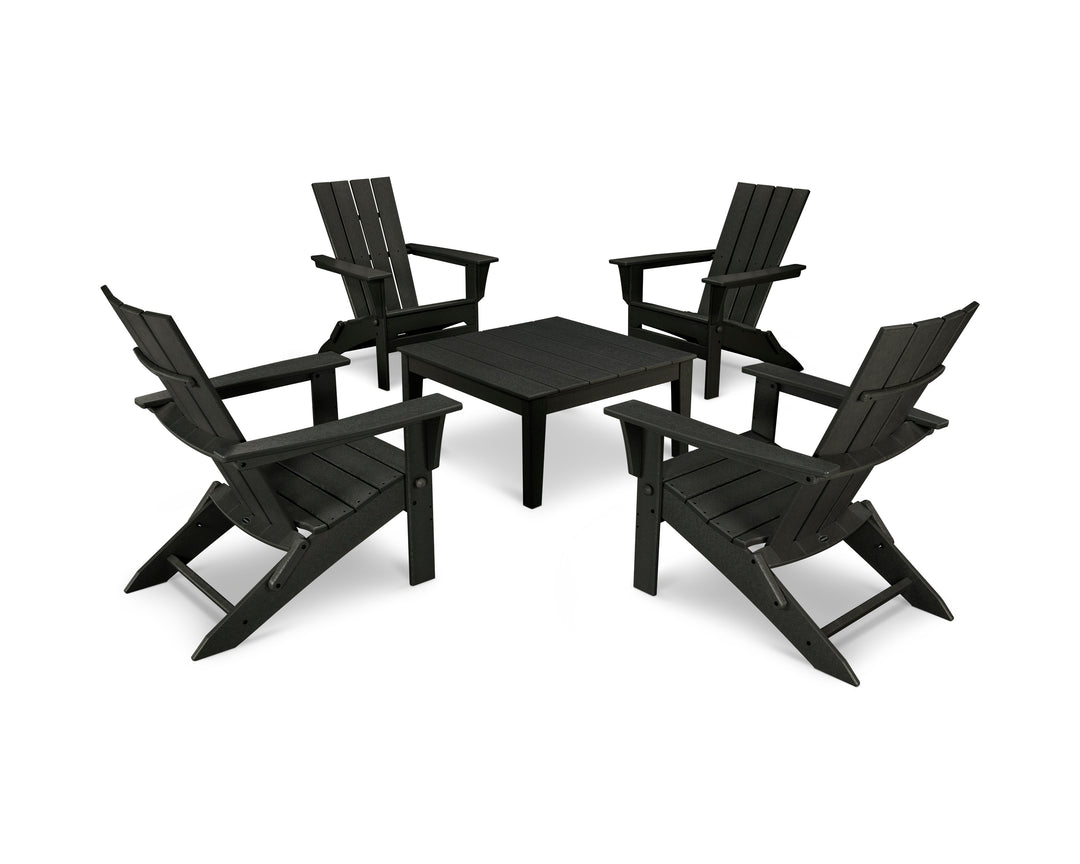 POLYWOOD® Quattro Folding Chair 5-Piece Conversation Set