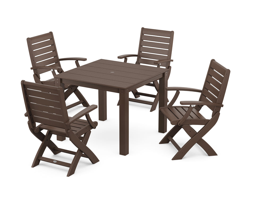 POLYWOOD® Signature Folding Chair 5-Piece Parsons Dining Set