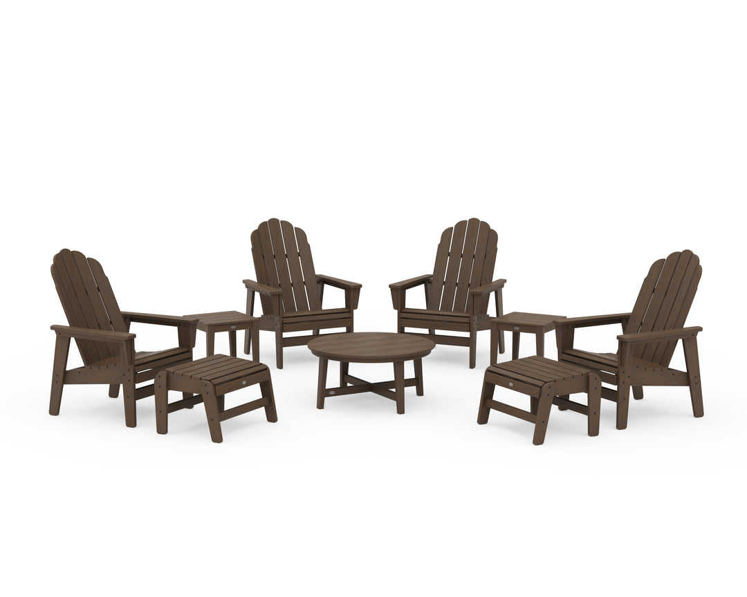 POLYWOOD® Vineyard Grand Upright Adirondack 9-Piece Conversation Set