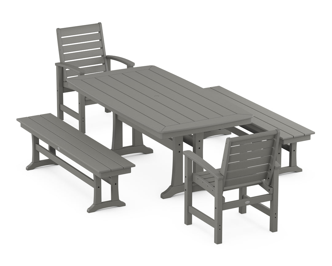 POLYWOOD® Signature 5-Piece Dining Set with Trestle Legs