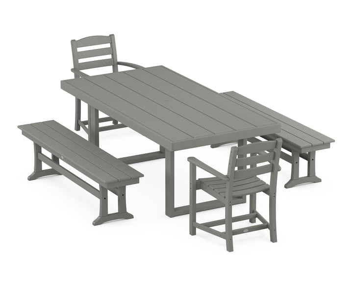 POLYWOOD® La Casa Café 5-Piece Dining Set with Benches